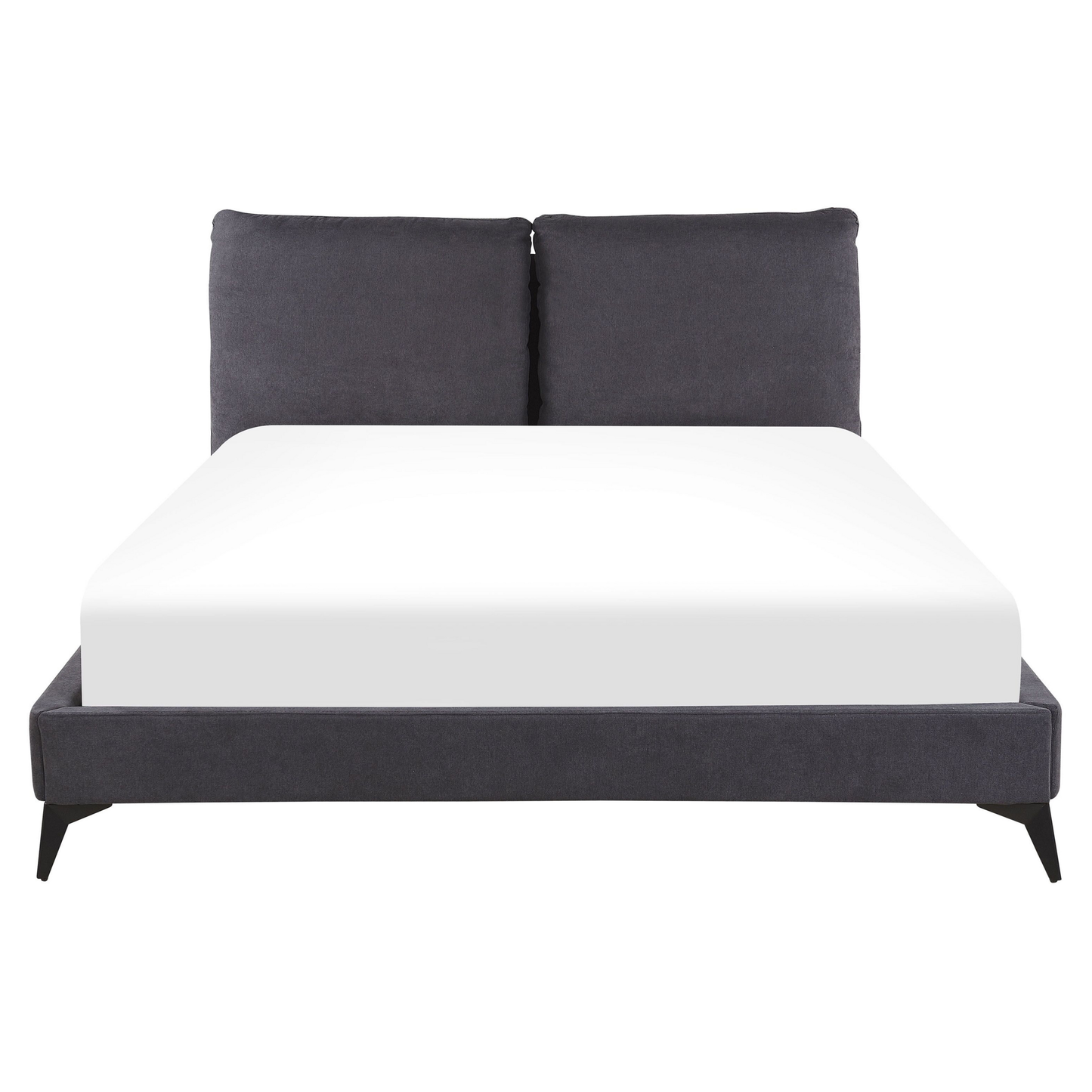 Bett mit Lattenrost Samtstoff MELLE 160 x 200 cm Dunkelgrau