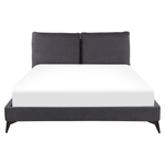 Bett mit Lattenrost Samtstoff MELLE 160 x 200 cm Dunkelgrau