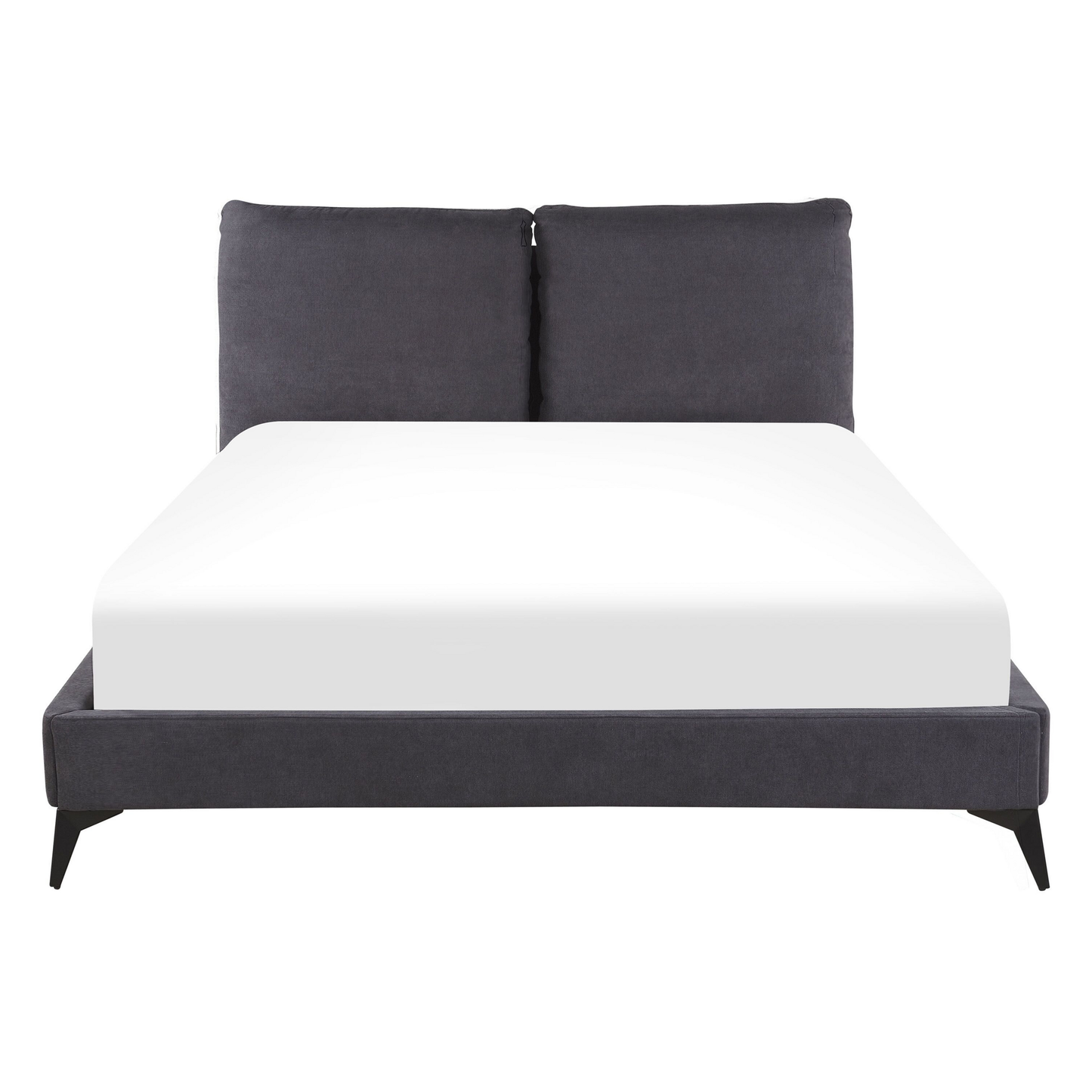 Bett mit Lattenrost Samtstoff MELLE 140 x 200 cm Dunkelgrau
