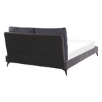 Bett mit Lattenrost Samtstoff MELLE 140 x 200 cm Dunkelgrau