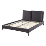 Bett mit Lattenrost Samtstoff MELLE 140 x 200 cm Dunkelgrau