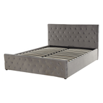 Bett mit Stauraum Samtstoff AMIENS 140 x 200 cm Grau
