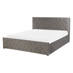 Bett mit Stauraum Samtstoff AMIENS 140 x 200 cm Grau