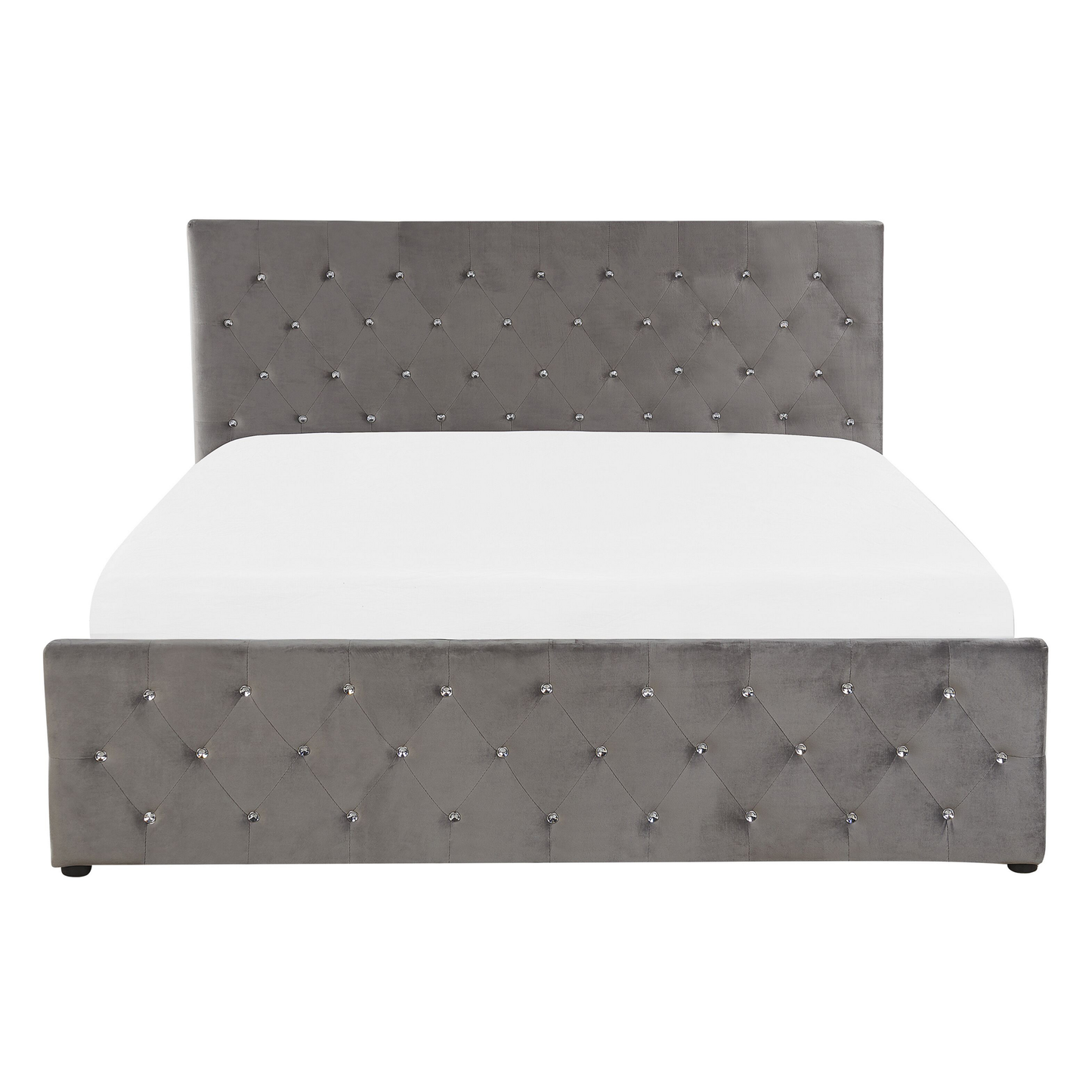 Bett mit Stauraum Samtstoff AMIENS 140 x 200 cm Grau