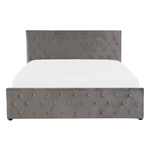 Bett mit Stauraum Samtstoff AMIENS 140 x 200 cm Grau