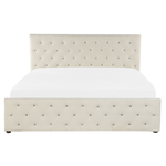 Bett mit Stauraum Samtstoff AMIENS 160 x 200 cm Hellbeige