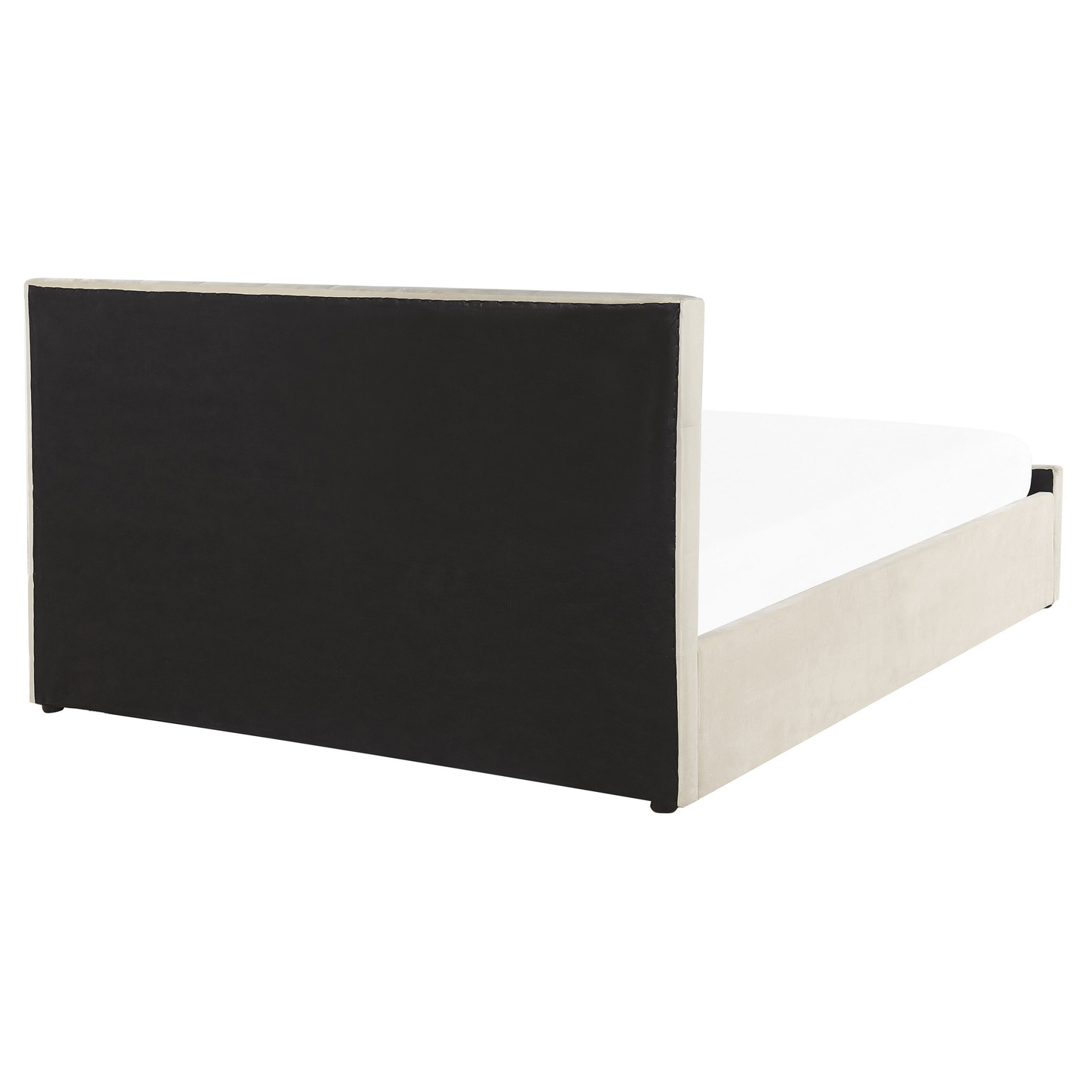 Bett mit Stauraum Samtstoff AMIENS 160 x 200 cm Hellbeige