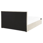 Bett mit Stauraum Samtstoff AMIENS 160 x 200 cm Hellbeige