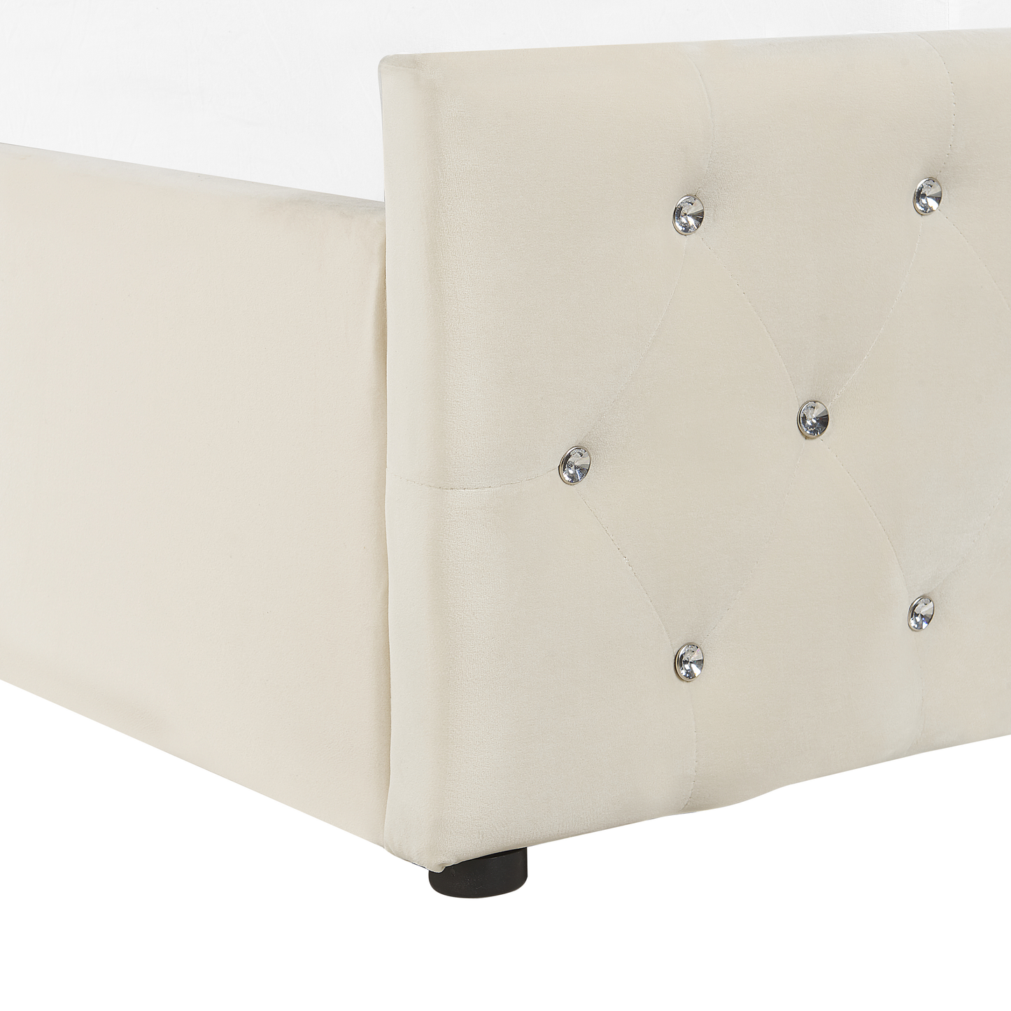 Bett mit Stauraum Samtstoff AMIENS 160 x 200 cm Hellbeige