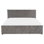 Bett mit Stauraum Samtstoff AMIENS 160 x 200 cm Grau