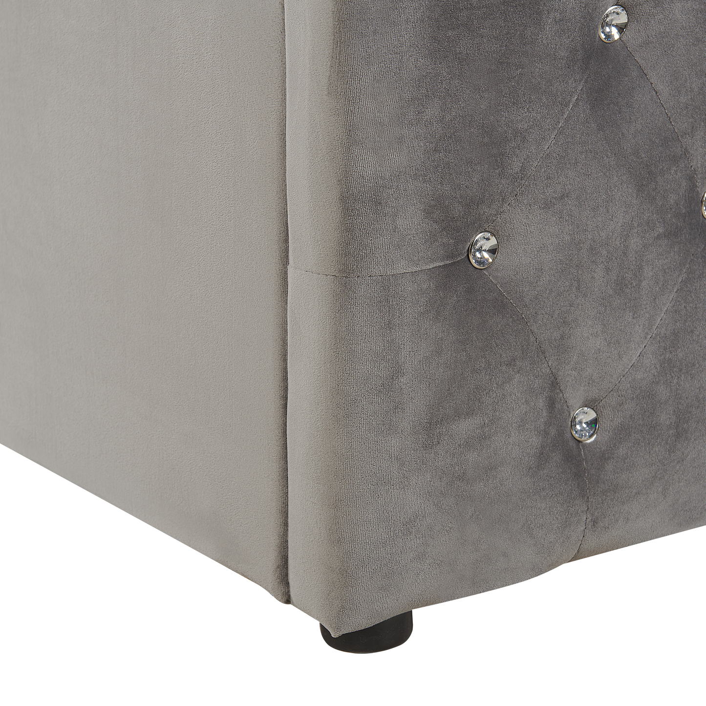 Bett mit Stauraum Samtstoff AMIENS 160 x 200 cm Grau