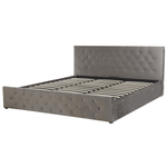 Bett mit Stauraum Samtstoff AMIENS 180 x 200 cm Grau