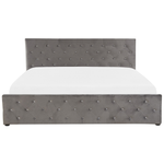 Bett mit Stauraum Samtstoff AMIENS 180 x 200 cm Grau