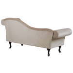 Chaiselongue Samtstoff beige rechtsseitig LATTES