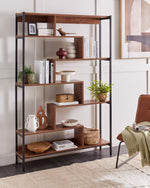 Bücherregal mit 6 Fächern DAVEN 180 cm Braun