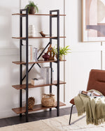 Bücherregal mit 5 Fächern DARBY 180 cm Dunkelbraun