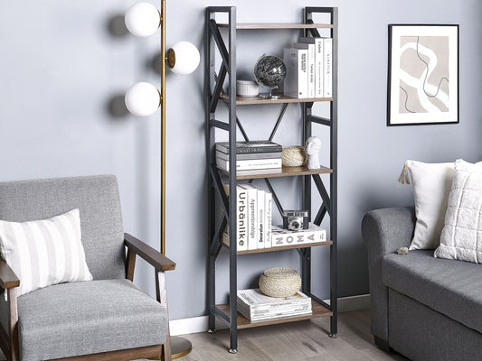 Bücherregal mit 5 Fächern DALE 150 cm Dunkelbraun