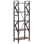 Bücherregal mit 5 Fächern DALE 150 cm Dunkelbraun