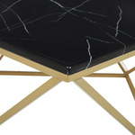 Couchtisch Marmor Optik schwarz / gold quadratisch 80 x 80 cm MALIBU