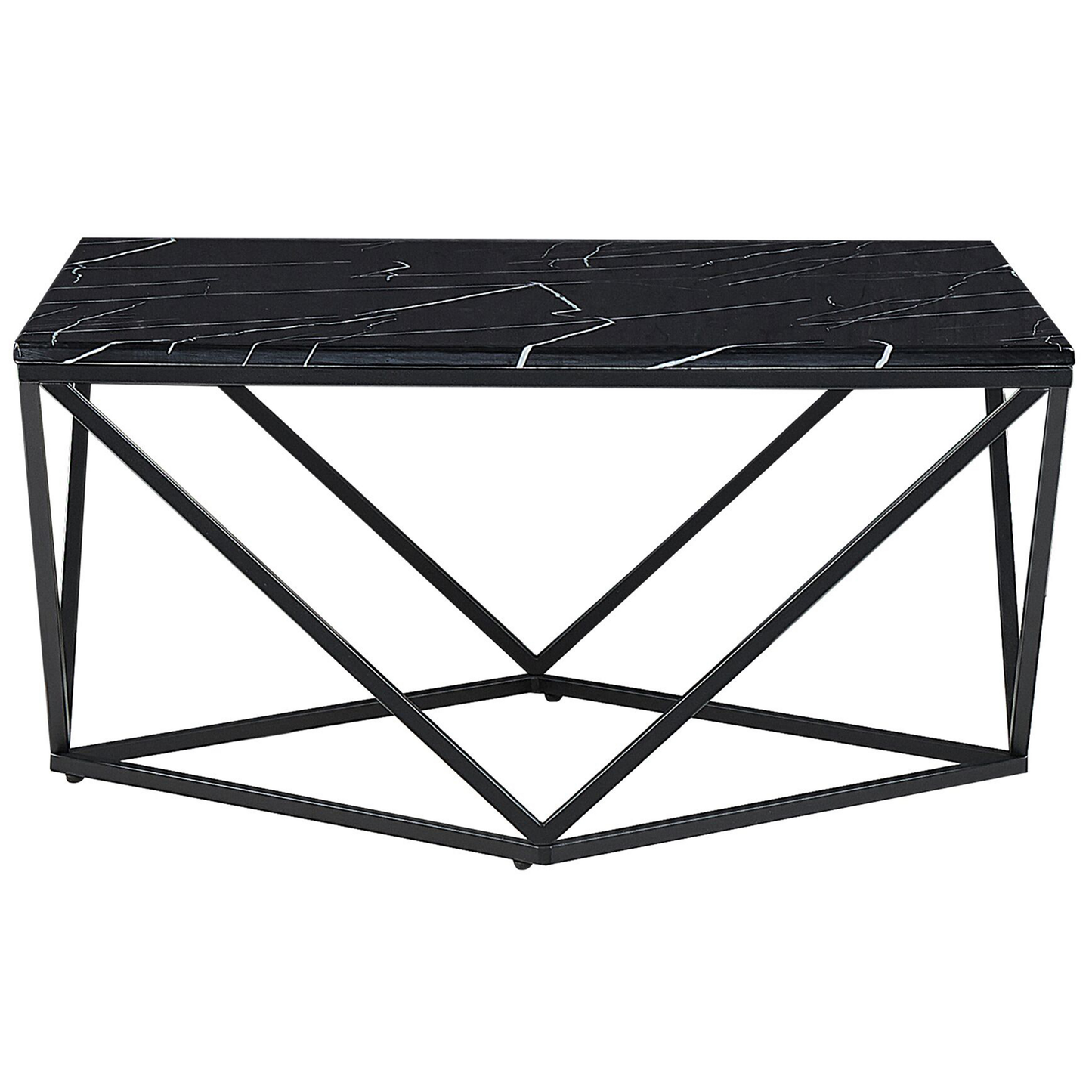Couchtisch Marmor Optik schwarz quadratisch 80 x 80 cm MALIBU
