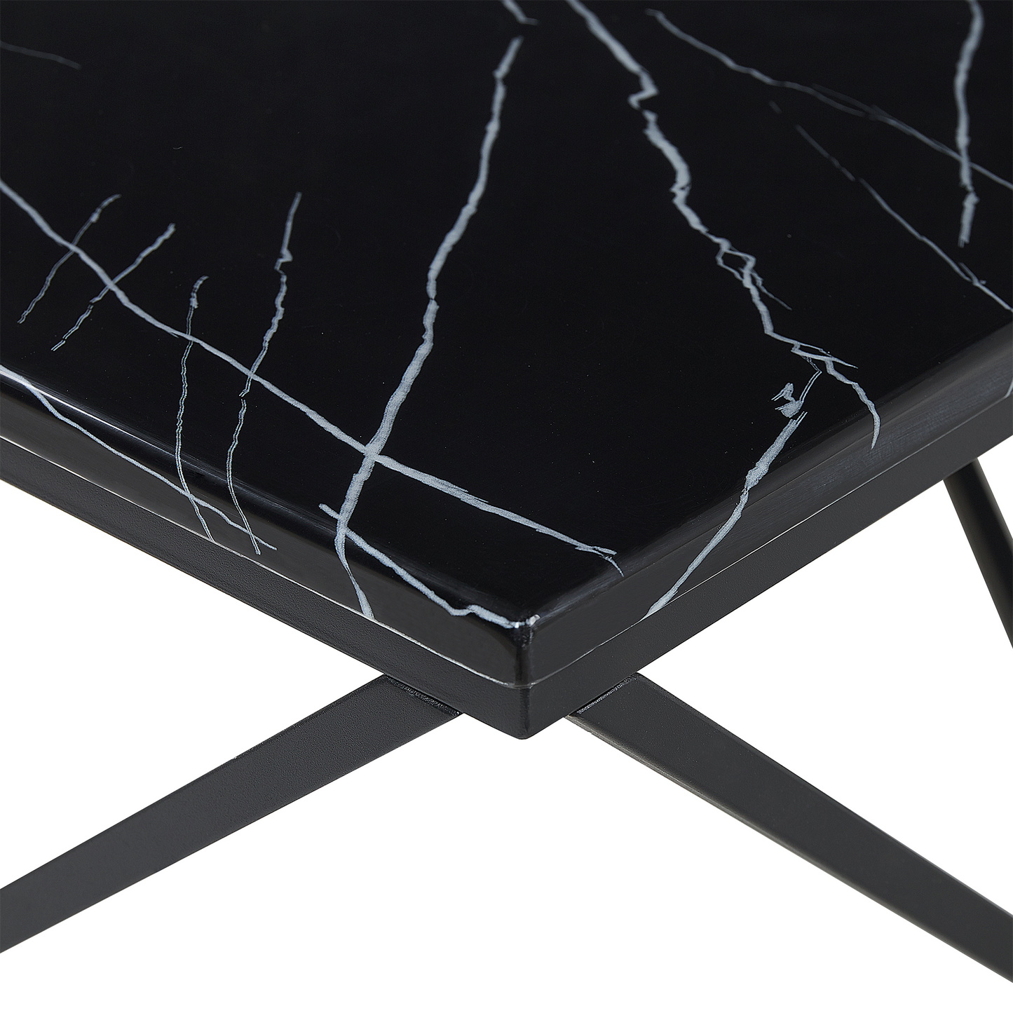 Couchtisch Marmor Optik schwarz quadratisch 80 x 80 cm MALIBU
