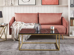 Couchtisch Marmor Optik schwarz / gold rechteckig 60 x 100 cm DELANO