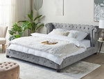 Bett mit Lattenrost Samtstoff CAVAILLON 180 x 200 cm Hellgrau
