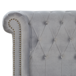 Bett mit Lattenrost Samtstoff CAVAILLON 180 x 200 cm Hellgrau