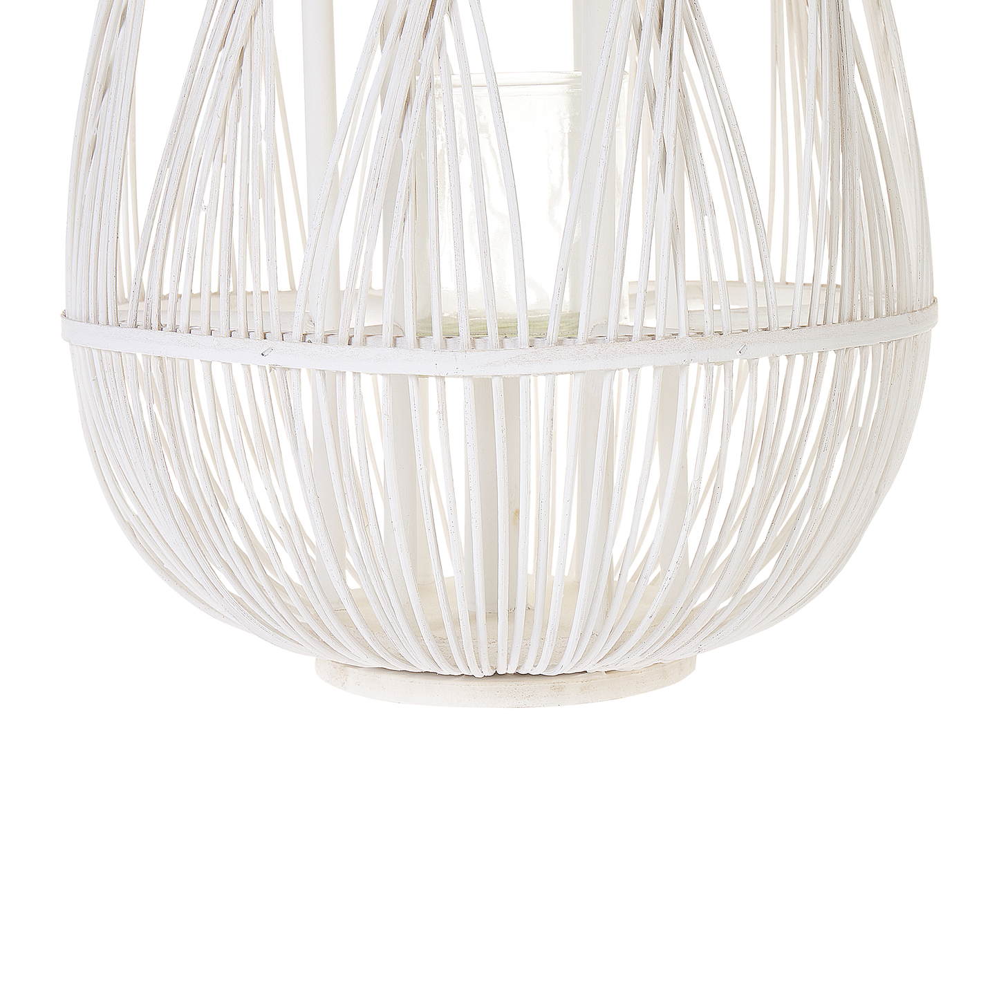 Windlichtsäulen TONGA Bambusholz 56 cm Weiss