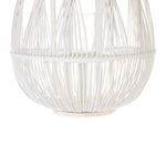 Windlichtsäulen TONGA Bambusholz 56 cm Weiss