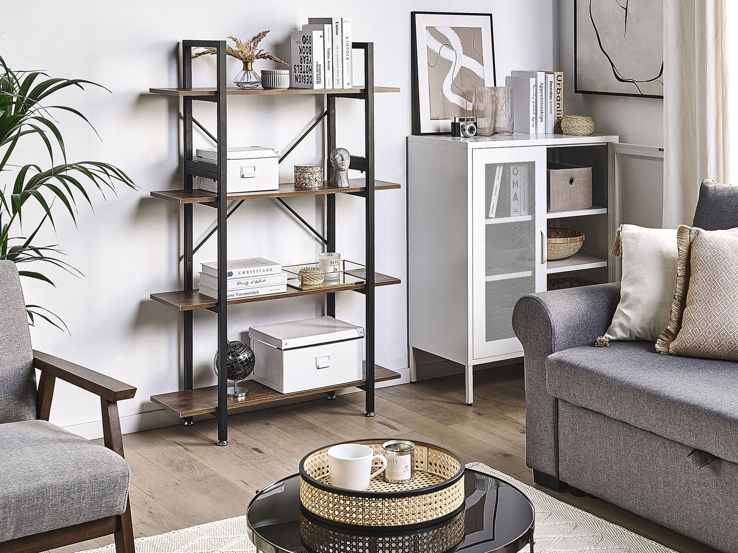 Bücherregal mit 4 Fächern DARBY 140 cm Dunkelbraun