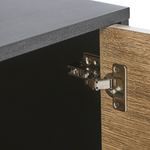 Sideboard schwarz / heller Holzfarbton 4 Türen ARKLEY