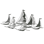 Wandobjekt Schiff AMERICIUM Metall 67 cm Silber