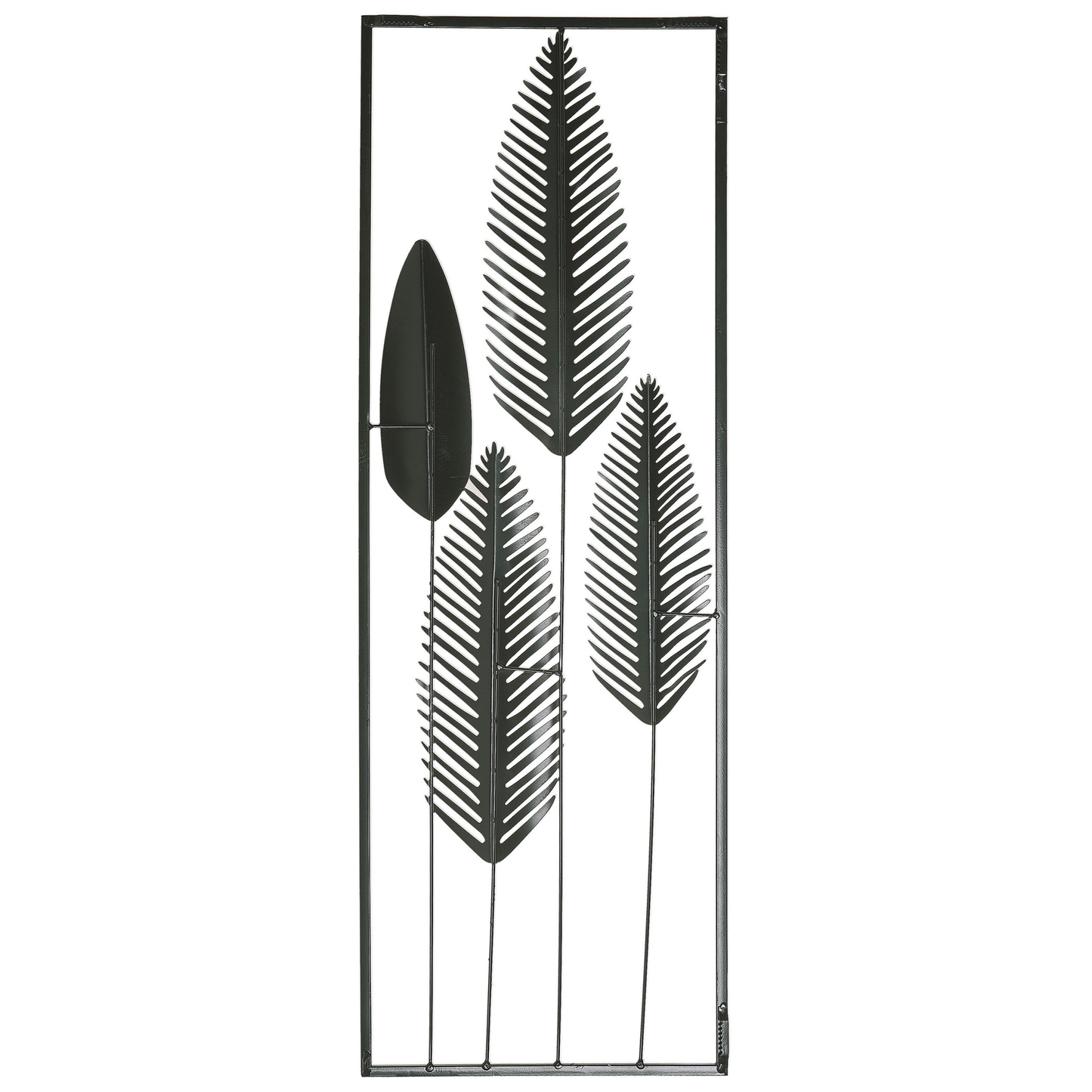 Wandobjekt Blatt NIOBIUM Metall 90 cm Silber