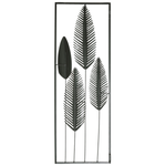Wandobjekt Blatt NIOBIUM Metall 90 cm Silber