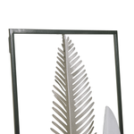 Wandobjekt Blatt NIOBIUM Metall 90 cm Silber