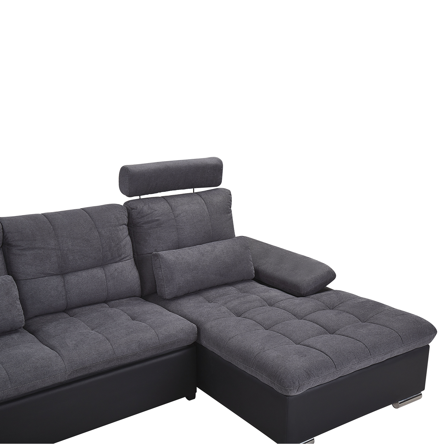 Schlafsofa U-förmig dunkelgrau HALDEN