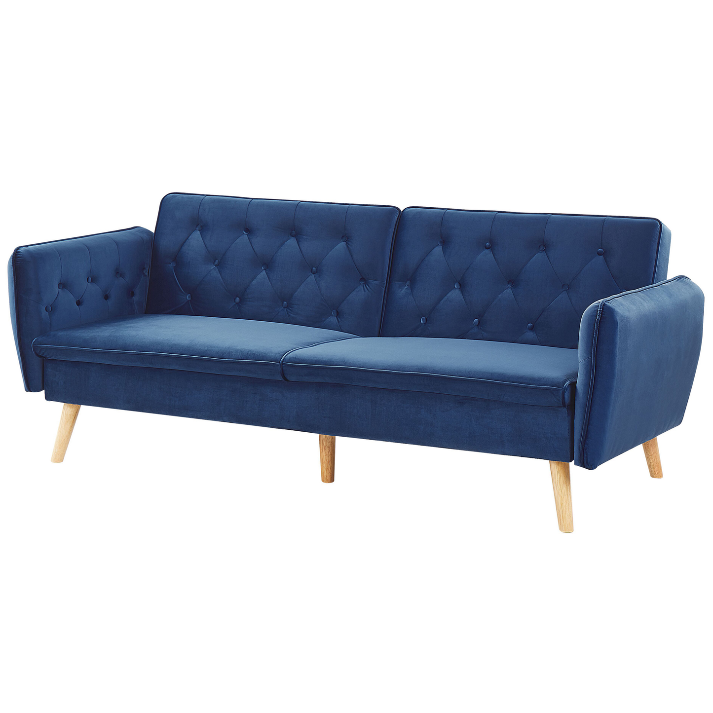 Schlafsofa Samtstoff Marineblau BARDU