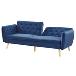 Schlafsofa Samtstoff Marineblau BARDU