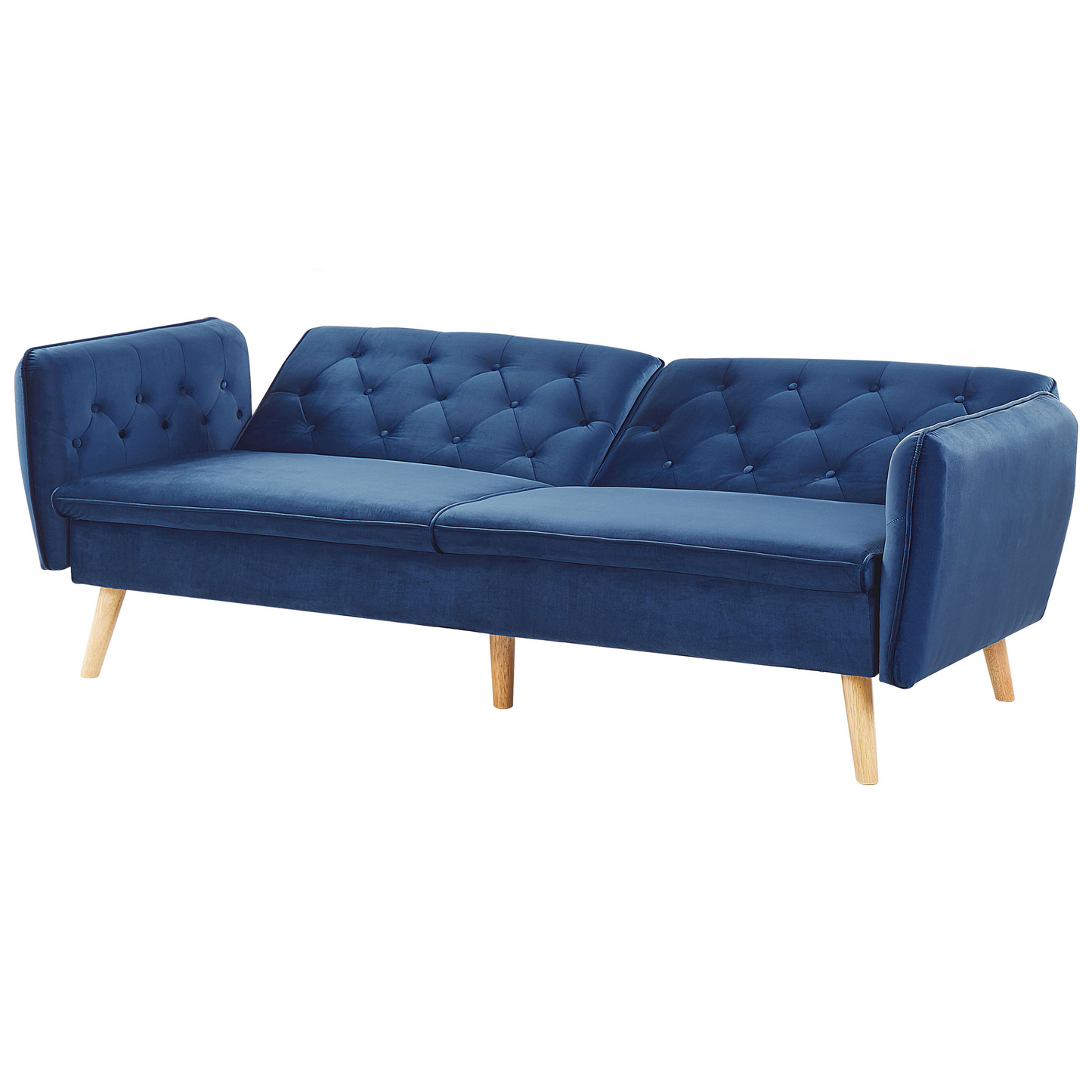 Schlafsofa Samtstoff Marineblau BARDU