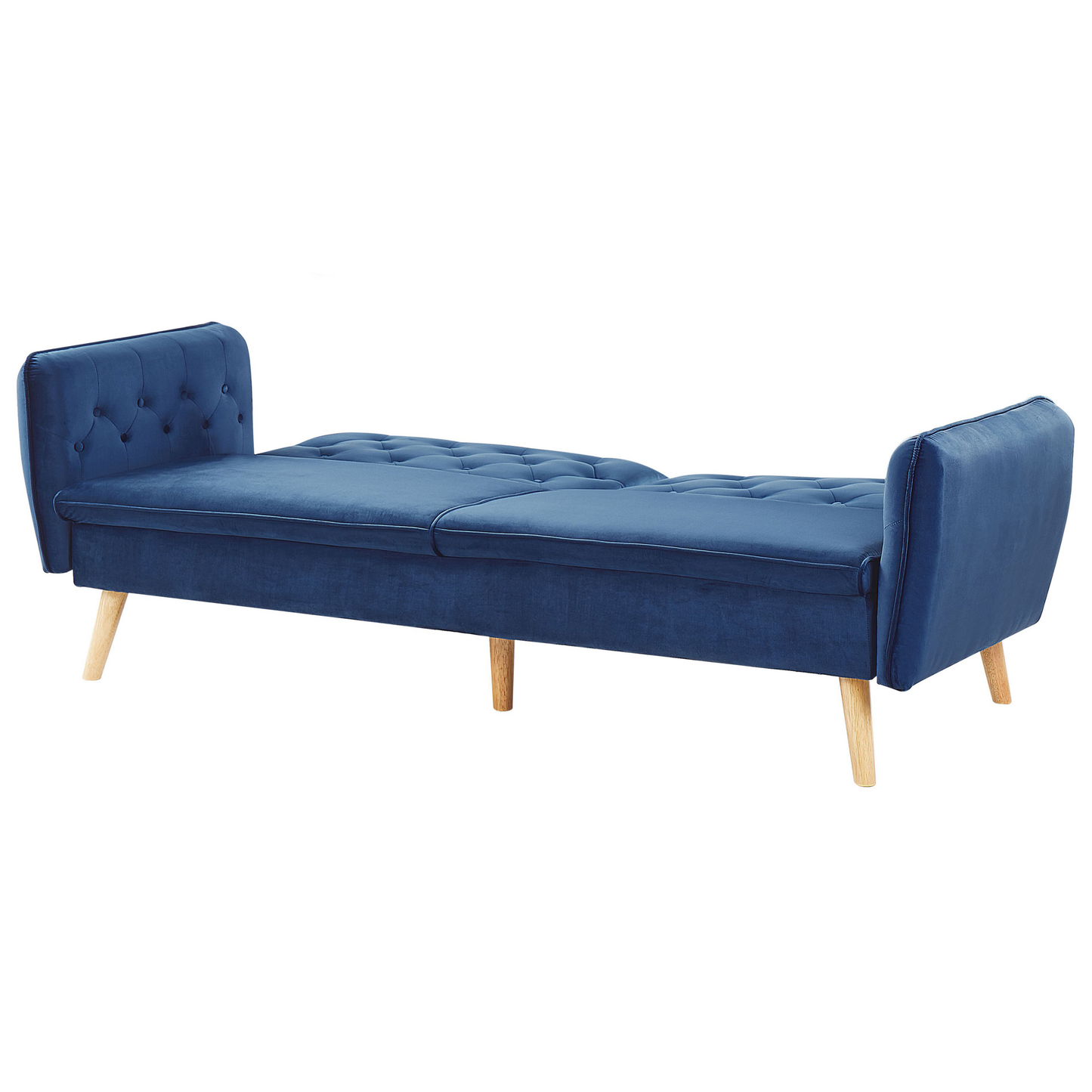 Schlafsofa Samtstoff Marineblau BARDU