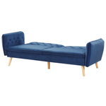 Schlafsofa Samtstoff Marineblau BARDU