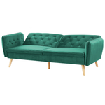 2-Sitzer Schlafsofa Samtstoff dunkelgrün BARDU