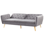 Schlafsofa Samtstoff Grau BARDU