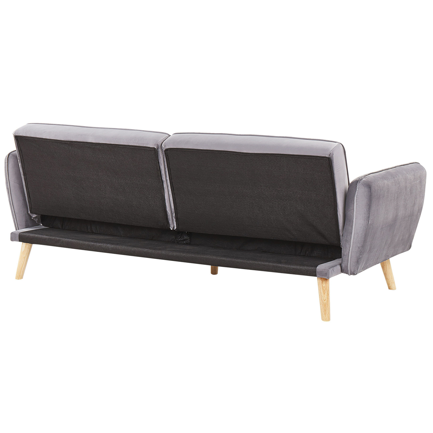 Schlafsofa Samtstoff Grau BARDU