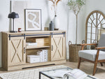 Sideboard heller Holzfarbton 2 Schiebetüren ULAN