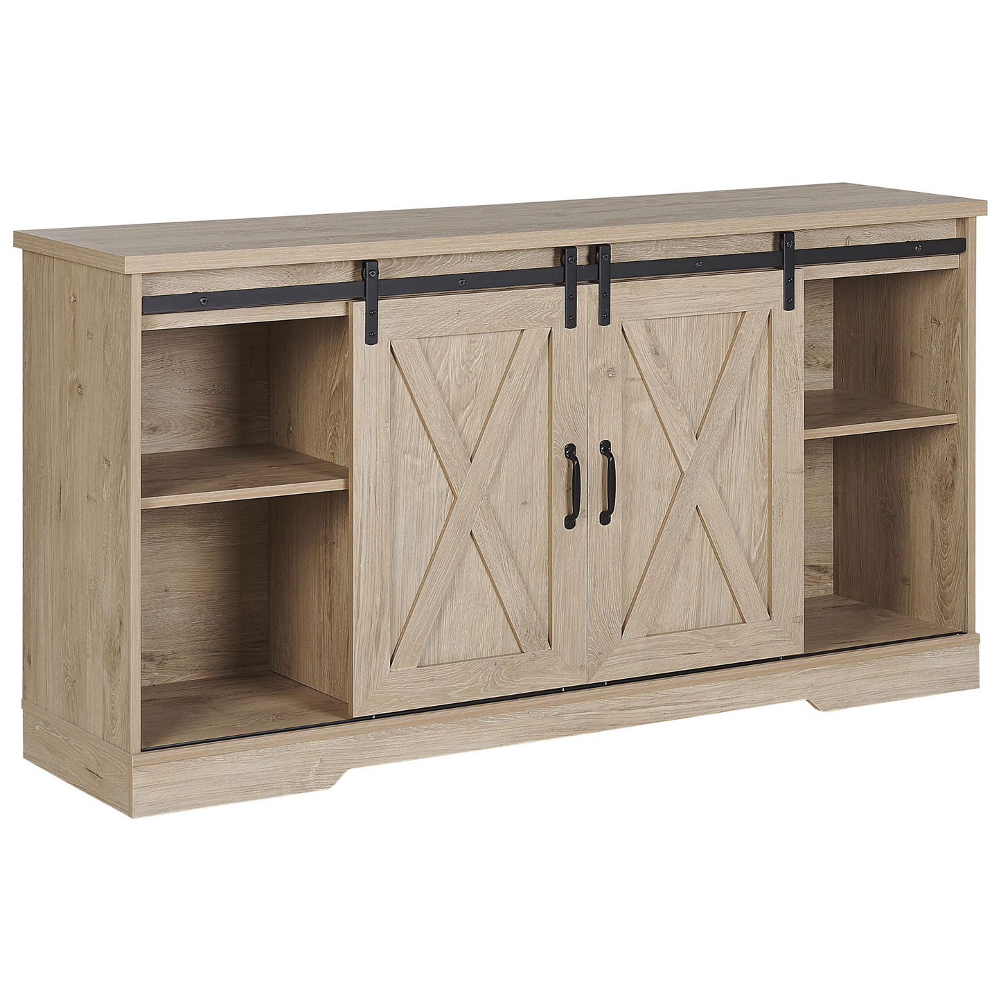 Sideboard heller Holzfarbton 2 Schiebetüren ULAN