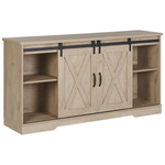Sideboard heller Holzfarbton 2 Schiebetüren ULAN