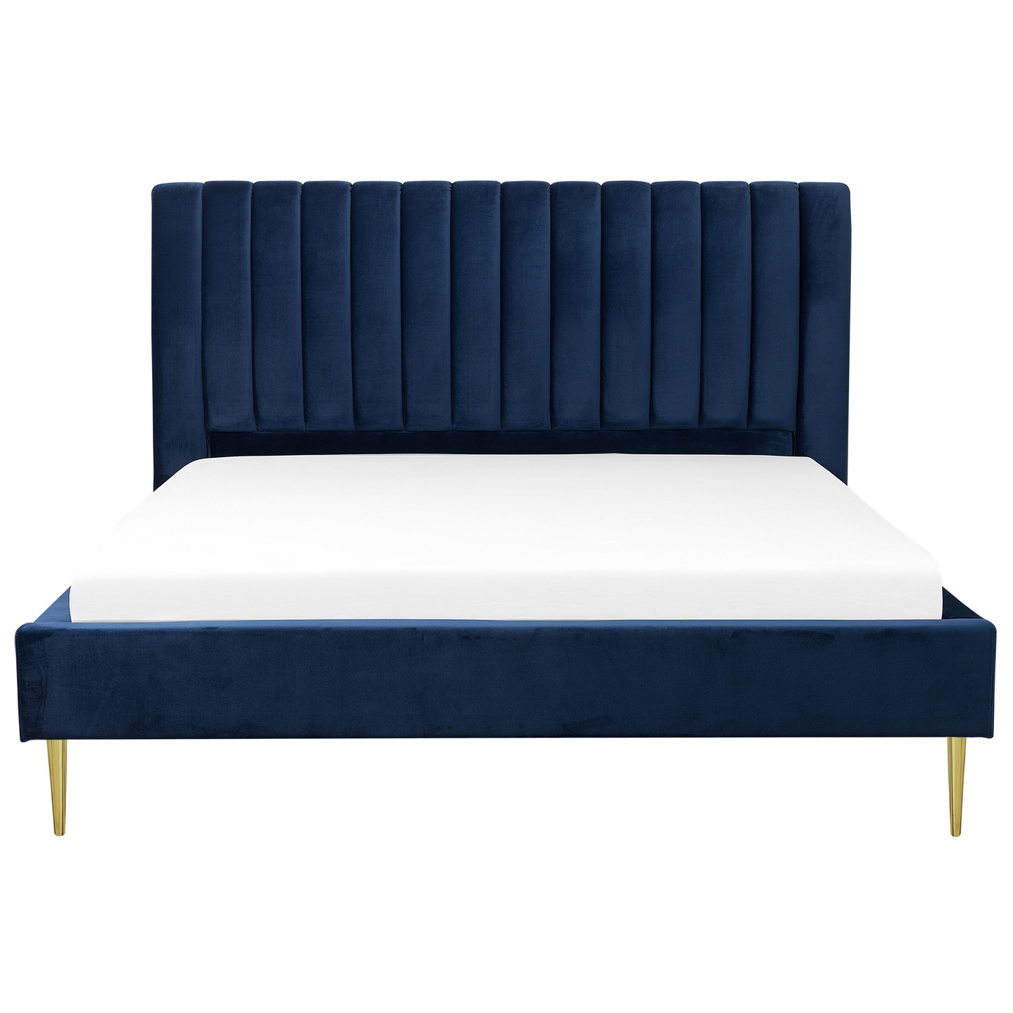 Bett mit Lattenrost Samtstoff MARVILLE 180 x 200 cm Marineblau