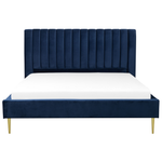 Bett mit Lattenrost Samtstoff MARVILLE 180 x 200 cm Marineblau